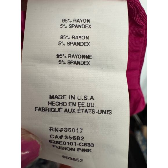 Vtg Bebe Faux Wrap Tie Blouse Flouncy, Slinky Top Magenta Size Large Y2K - Picture 6 of 10